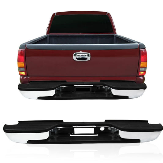 Fits For 1999 2000 2001 2002 2003 2004 2005 2006 2007Chevy silverado 2500HD 3500 Chrome Steel Rear Bumper