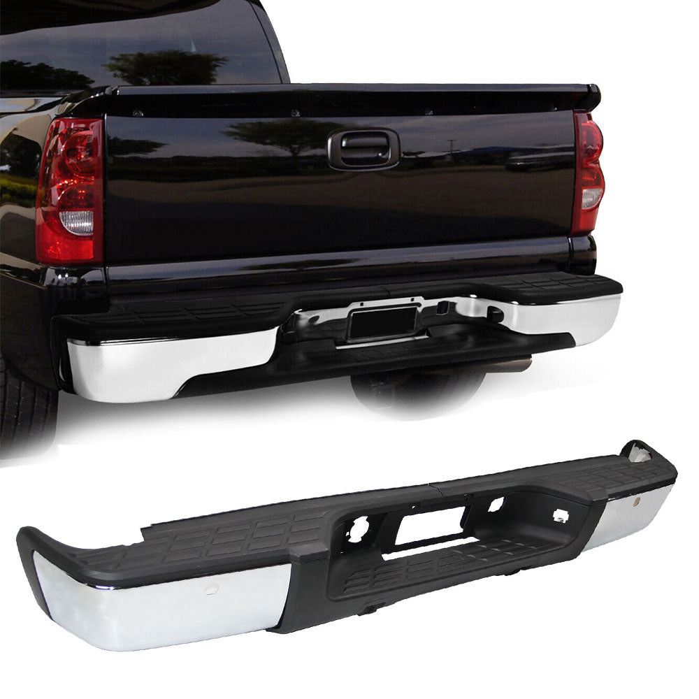 Steel Complete Chrome Rear Bumper For 2007 2008 2009 2010 2011 2012 2013 Chevy Silverado GMC Sierra 1500 (Fits: Silverado 1500)with hole