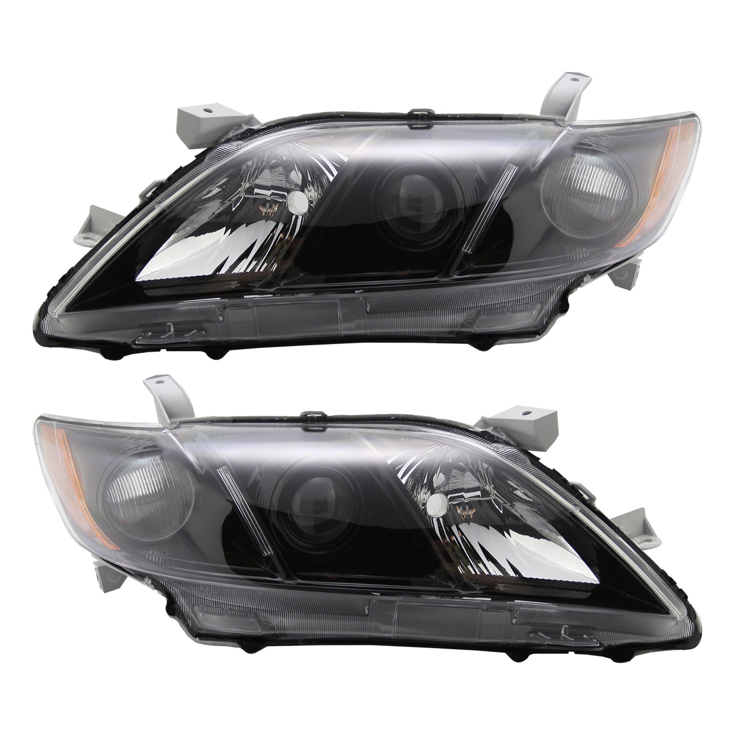 For 2007 2008 2009 toyota camry Halogen Black headlight Set Left+Right