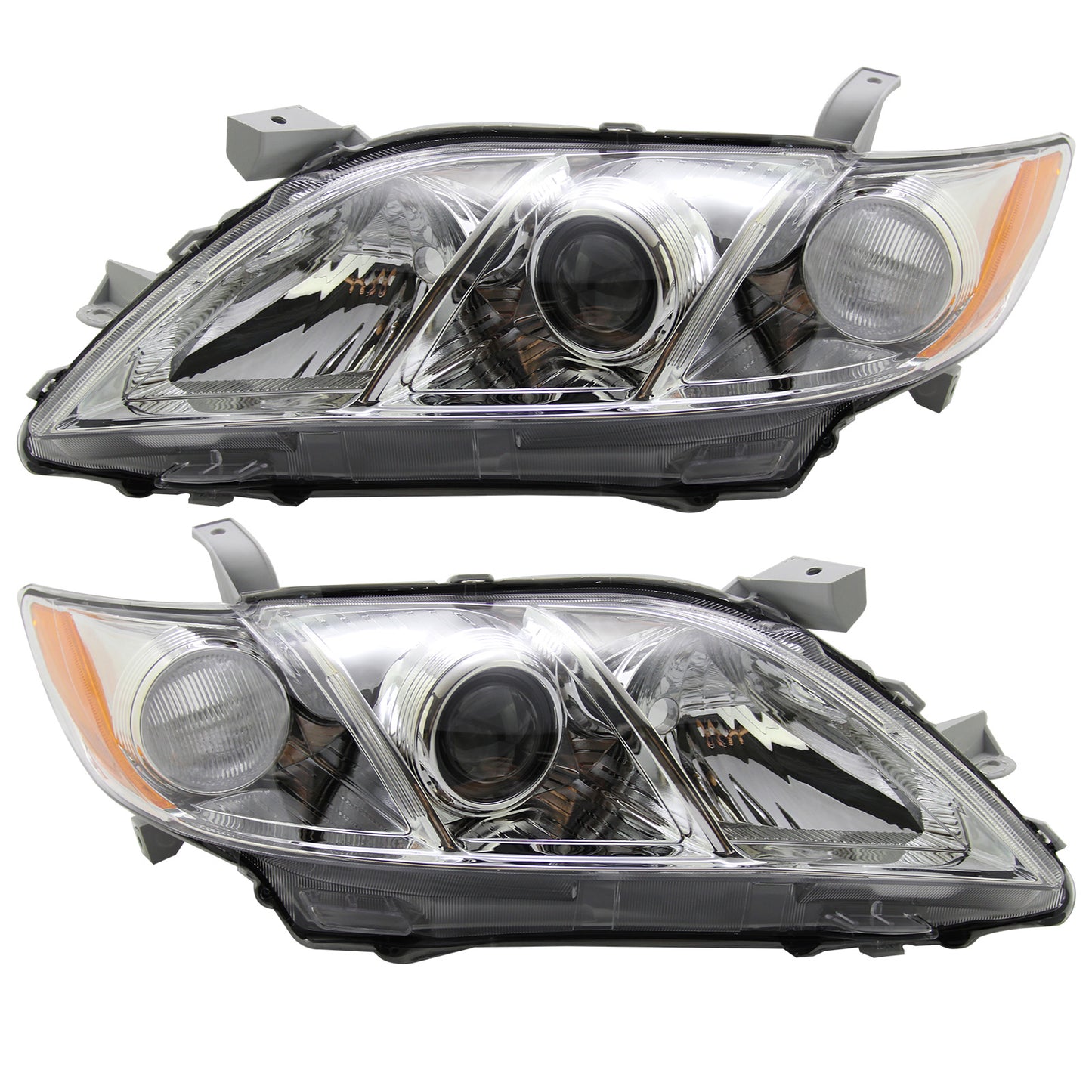 For 2007 2008 2009 toyota camry Halogen Chrome headlight Set Left+Right