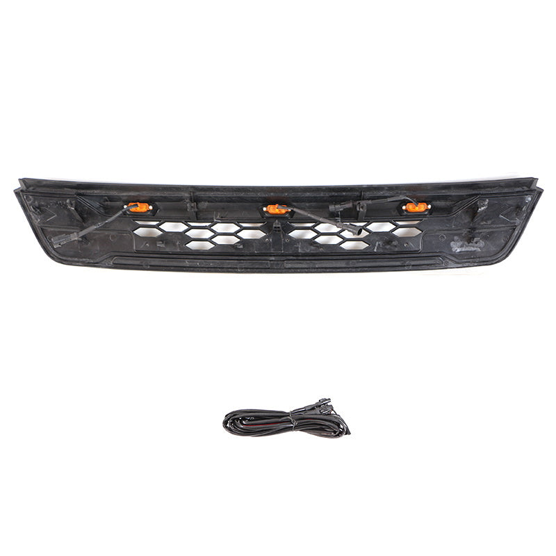 2013 2014 2015 Ford Escape Raptor Style Front Grille with Letters and LED Lights Matte Black