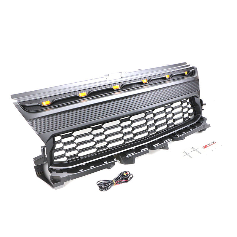 2021-2022 Chevrolet Colorado Raptor Style Grille with Letters and LED Lights Chrome