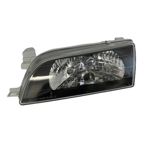 For 93 97 Toyota Corolla JDM Black Headlights Glass Crystal Lens Lamps LH RH