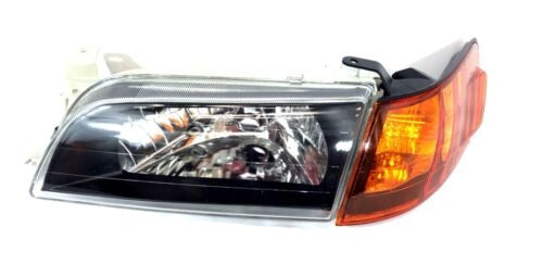 Fit For 93 97 Toyota Corolla JDM Black Headlights Lamps LH RH CRYSTAL GLASS